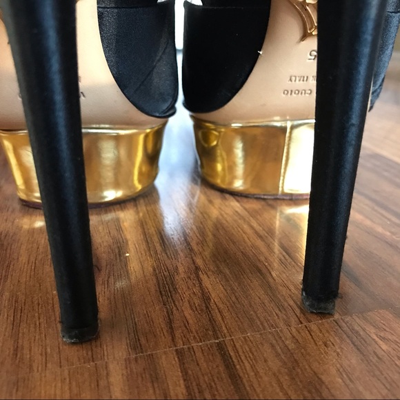 Black satin “Origami” pumps with platform US5/EU35 - Picture 8 of 13